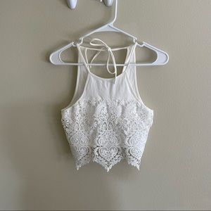 Garage White Crop Top Tank Size Small